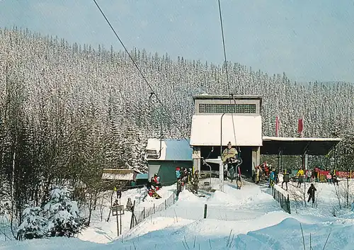 2749 - Polen - Karpacz , Wintersport , Dolna stacja wyciagu krzeselkowego na Kope , Seilbahn , Sessellift , Station - nicht gelaufen