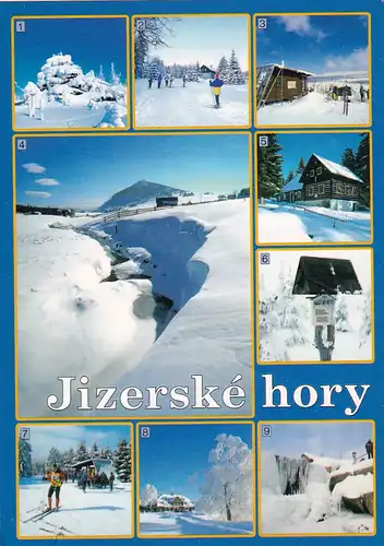 2764 - Tschechien - Czech , Jizerske Hor , Jizerske hory , Mehrbildkarte , Winter - nicht gelaufen