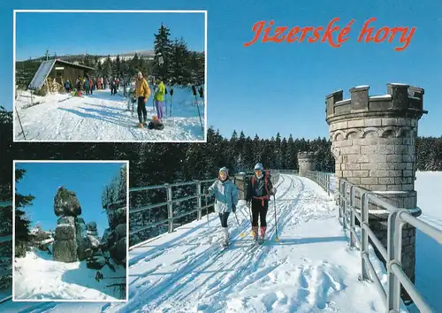 2767 - Tschechien - Czech , Jizerske Hory , Hrebinek , Prehrada na Cerne Nise , Mehrbildkarte , Winter - nicht gelaufen