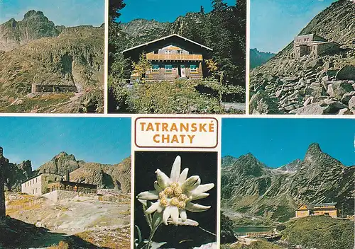 2789 - Tschechoslowakei - Slowakei , Vysoke Tatry , Hohe Tatra , Tatranske Chaty , Mehrbildkarte - gelaufen