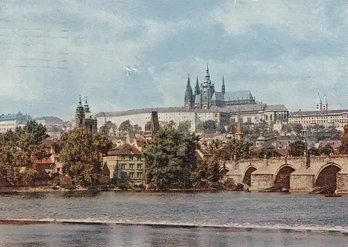 2805 - Tschechoslowakei - Czech , Praha , Prag , Prazsky hrad a Karluv most , Prager Burg und Karlsbrücke  - gelaufen 1964