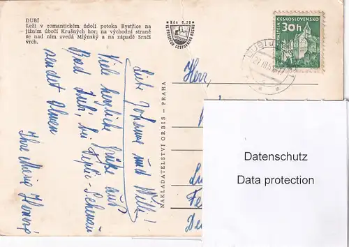 2808 - Tschechoslowakei - Czech , Dubi , Panorama - gelaufen 1963