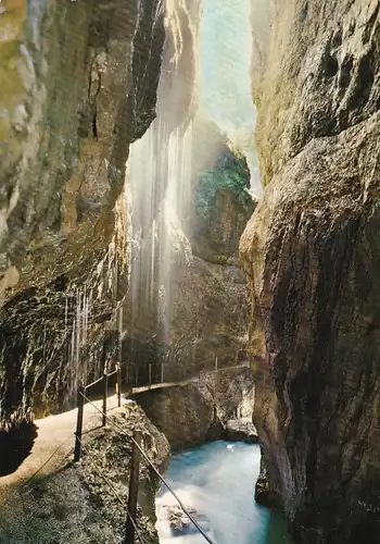 2827 - Deutschland - Garmisch Partenkirchen , Partnachklamm , Wasserfall - gelaufen 1992