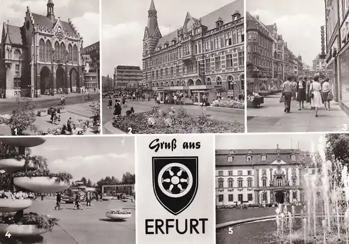 2838 - Deutschland - Erfurt , Rathaus , Hauptpostamt am Anger , iga , ehem. Kurmainzische Statthalterei - gelaufen 1982