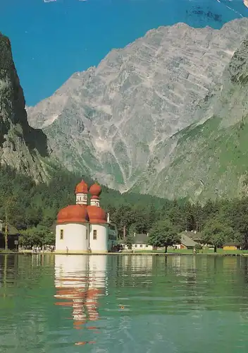 2865 - Deutschland - St. Bartholomä mit Watzmann Ostwand , Berchtesgadener Land  - gelaufen 1991