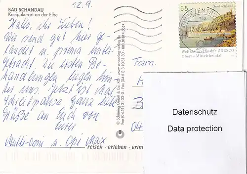 2866 - Deutschland - Bad Schandau , Kneippkurort an der Elbe , Mehrbildkarte - gelaufen 1996