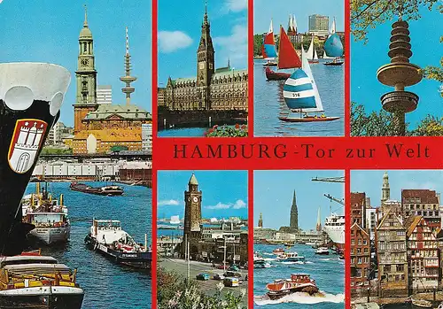 2882 - Deutschland - Hamburg , Tor zur Welt , Mehrbildkarte - nicht gelaufen