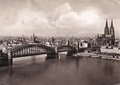 2912 - Deutschland - Köln a. Rhein Hohenzollernbrücke - gelaufen 1959