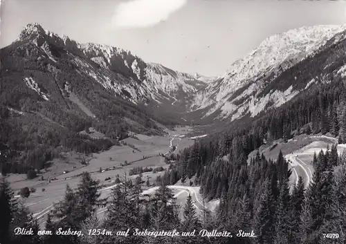 2952 - Österreich - Steiermark , Blick vom Seeberg auf Seebergstraße und Dullwitz - gelaufen 1974