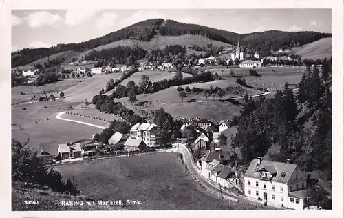 2964 - Österreich - Steiermark , Rasing bei Mariazell , Panorama - gelaufen 1955