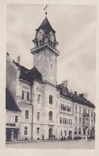 2966 - Österreich - Steiermark , Leibnitz , Rathaus mit Sparkasse - gelaufen 1917