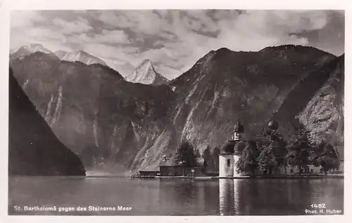 2973 - Deutschland - St. Bartholomä gegen das steinerne Meer , Königssee - gelaufen 1941