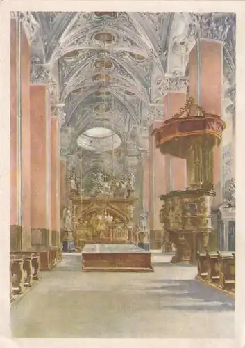 2976 - Österreich - Steiermark , Mariazell , Mittelschiff der Gnadenkirche , nach einem Aquarell von P. O. Hartmann - nicht gelaufen