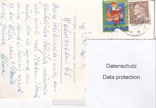 2982 - Dänemark - glaedelig jul , fröhliche Weihnachten , Postkutsche - gelaufen 1968