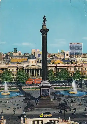 2989 - Großbritanien - London , Nelson Column , Trafalgar Square  - gelaufen 1961