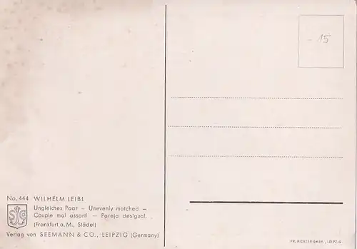 3011 -  - Wilhelm Leibl , Ungleiches Paar , Künstlerkarte , Frankfurt a.M. , Städel - nicht gelaufen