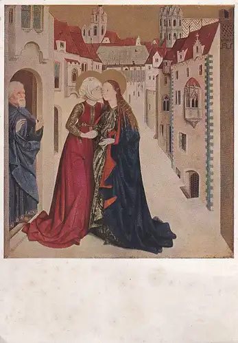 3015 -  - Wien , Schottenmeister , 1496 , Begegnungen der Frauen , Die Szene ist in die Kärntnerstraße in Wien verlegt - nicht gelaufen