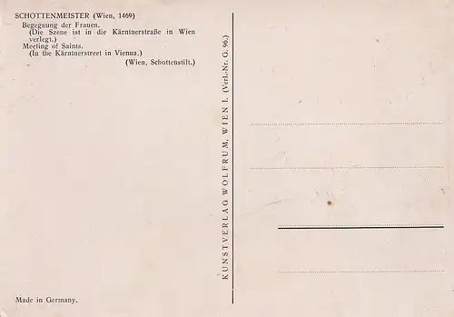 3015 -  - Wien , Schottenmeister , 1496 , Begegnungen der Frauen , Die Szene ist in die Kärntnerstraße in Wien verlegt - nicht gelaufen