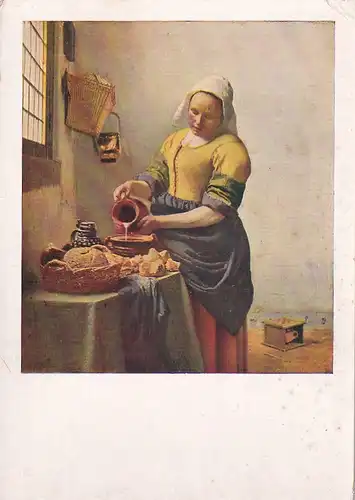 3018 -  - Vermeer van Delft , Die Küchenmaid , Künstlerkarte , Amsterdam Rijksmuseum - nicht gelaufen