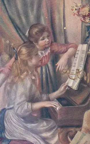3019 -  - Renoir , Jeunes filles au piano , Am Klavier - gelaufen 1915