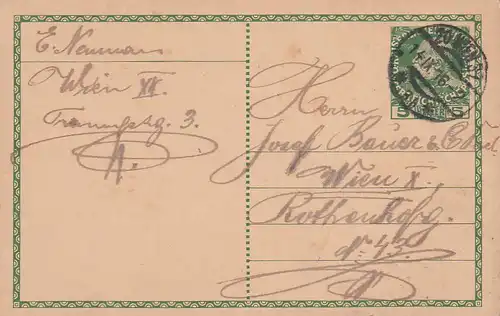 3036 -  - Ganzsache , Wien - Wien , Bestellung Seifenfabrik - gelaufen 1916