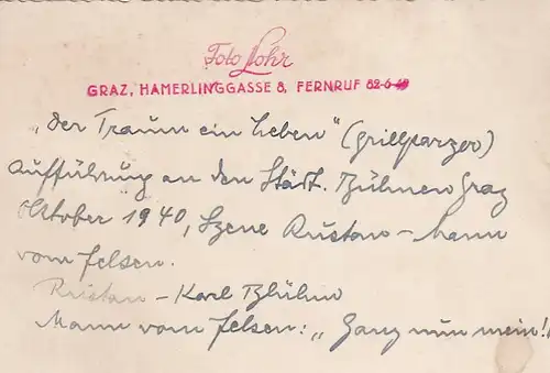 3097 -  - Szene aus Der Traum ein Leben v. Franz Grillparzer v. 1940 , Aufführung Städtische Bühnen Graz - nicht gelaufen