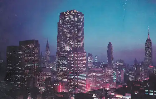 3132 - USA - New York City , Night Falls on Midtown Manhatten - gelaufen 1966