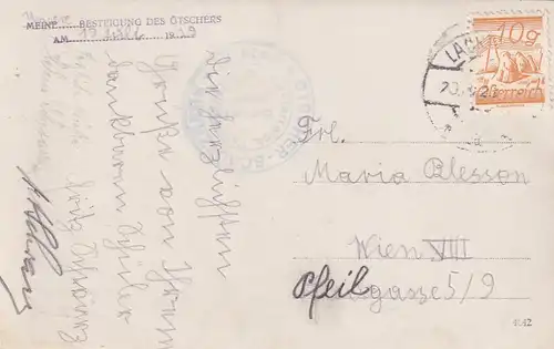 3151 - Österreich - Niederösterreich , Ötscher Schutzhaus , Lackenhof  - gelaufen 1929