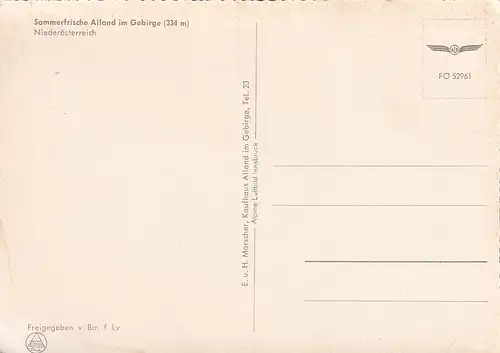 3154 - Österreich - Niederösterreich , Alland im Gebirge , Sommerfrische - nicht gelaufen