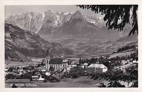 3162 - Österreich - Salzburg , St, Johann im Pongau , Panorama - gelaufen 1952