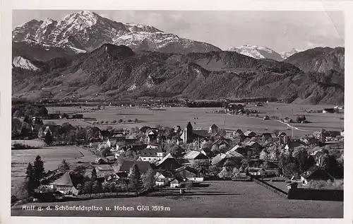 3166 - Österreich - Salzburg , Anif gegen die Schönfeldspitze und Hohen Göll , Panorama - nicht gelaufen