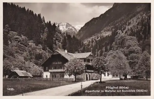 3195 - Österreich - Kärnten , Pflüglhof , Alpenhotel im Maltatal mit Sonnblick - gelaufen 1931