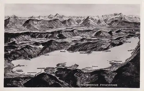 3227 - Österreich - Kärnten , Wörthersee , Panorama - nicht gelaufen 1937