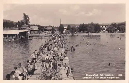 3230 - Österreich - Kärnten , Klagenfurt Wörthersee , Strandbad der Stadt Klagenfurt - nicht gelaufen 1935