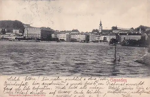 3253 - Österreich - Oberösterreich , Gmunden , Traunsee - gelaufen 1902