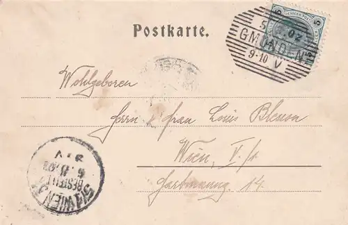 3253 - Österreich - Oberösterreich , Gmunden , Traunsee - gelaufen 1902