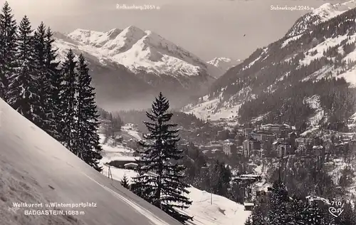 3258 - Österreich - Oberösterreich , Badgastein , Radhausberg , Stubnerkogel , Bad Gastein , Wltkurort und Wintersportplatz - gelaufen 1957