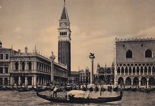 3284 - Italien - Venezia , Venedig , Panorama , Gondel - nicht gelaufen