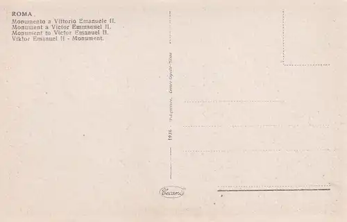 3286 - Italien - Roma , Rom , Monumento a Vittorio Emanuele II , Viktor Emanuel Monument - nicht gelaufen 1936