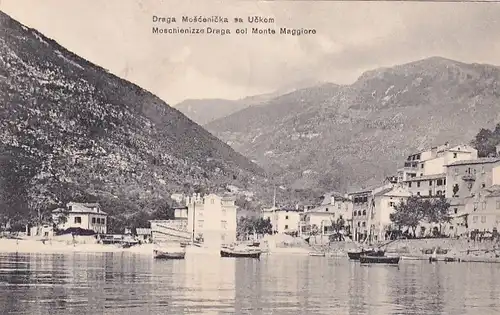 3289 - Kroatien - Draga Moscenicka sa Uckom , Moschienizze Draga col Monte Maggiore  - gelaufen 1924