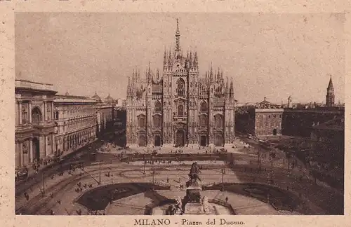3290 - Italien - Milano , Mailand , Piazza del Duomo , Place du Dome - nicht gelaufen