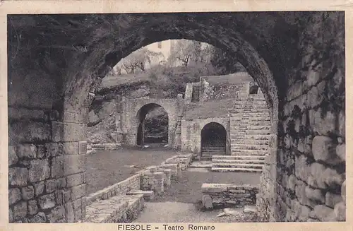 3303 - Italien - Fiesole , Teatro Romano - gelaufen