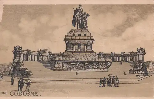 3307 - Deutschland - Koblenz , Coblenz , Kaiser Wilhelm I Denkmal am Deutschen Eck - nicht gelaufen