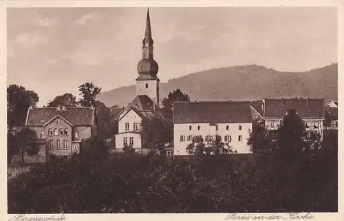 3313 - Deutschland - Bergsteustadt , Partie an der Kirche - gelaufen 1932