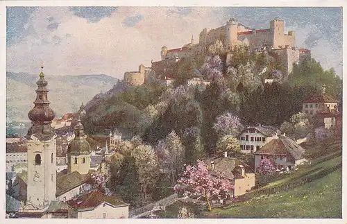 3456 - Österreich - Salzburg , Künstlerkarte - nicht gelaufen