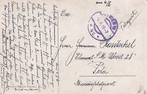 3462 -  - W. Stieborsky , Spannende Lektüre , Feldpost - gelaufen 1918