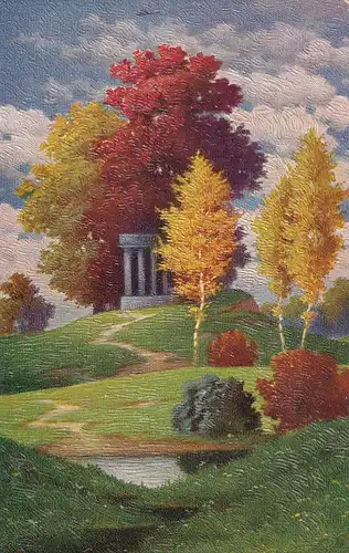 3506 -  - W. Hoy , Stiller Hain , Bois silencieux , Peaceful Wood , Malerei , Gemälde auf Karte  - nicht gelaufen