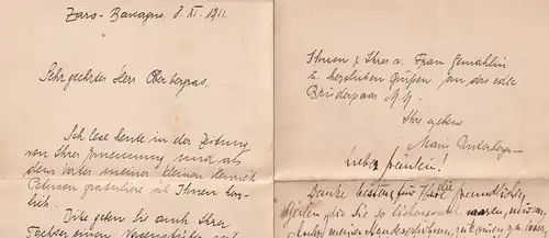 3530 - Österreich - Zara , Brief an einen Oberbergrat v. 1911