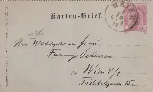 3531 - Österreich - Kartenbrief Weyer - Wien v. 1898