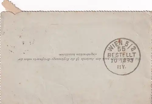 3537 - Österreich - Kartenbrief , Gloggnitz - Wien v. 1893